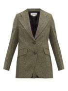 Matchesfashion.com Victoria Beckham - Jarvis Single-breasted Tweed Jacket - Womens - Green Multi