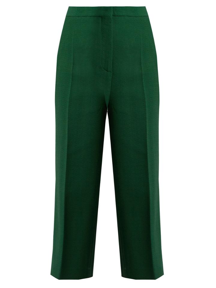 Rochas Crepe Cropped Wide-leg Trousers
