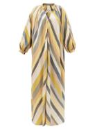 Matchesfashion.com Marrakshi Life - Touareg Striped Cotton-blend Dress - Womens - Multi