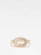 Viltier - Magnetic Diamond, Mother Of Pearl & 18kt Gold Ring - Womens - Yellow Gold
