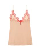 Gucci Eyelash Lace-trimmed Silk-georgette Cami Top