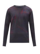 Matchesfashion.com Junya Watanabe - Embroidered Linen Sweater - Mens - Navy