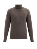 Matchesfashion.com Officine Gnrale - Seamless Wool-blend Roll-neck Sweater - Mens - Brown