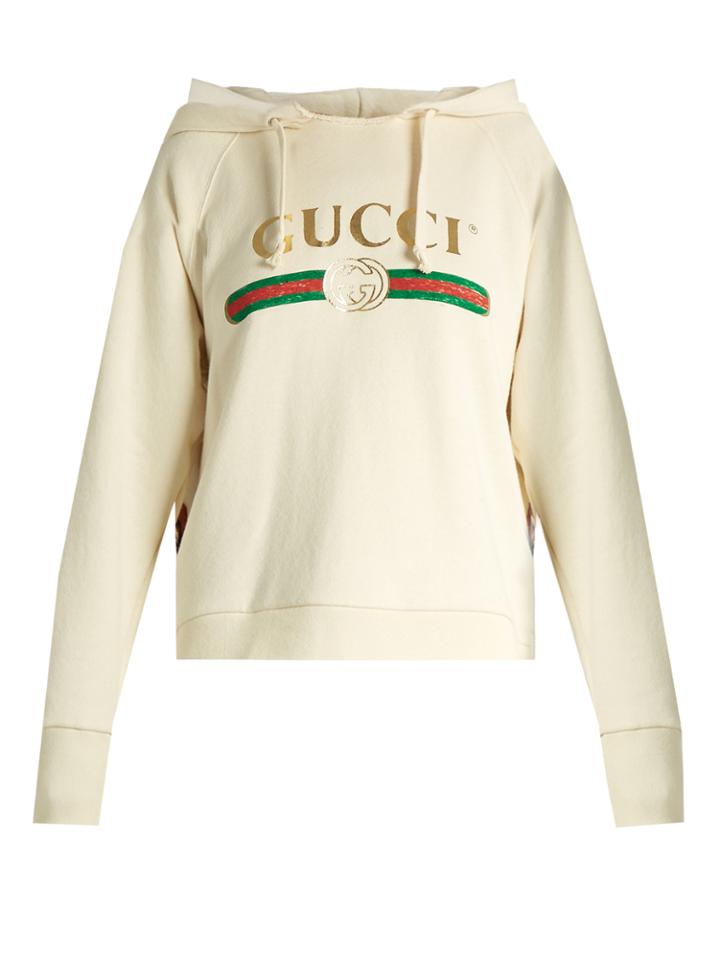 Gucci Logo-print Cotton-jersey Hooded Sweatshirt