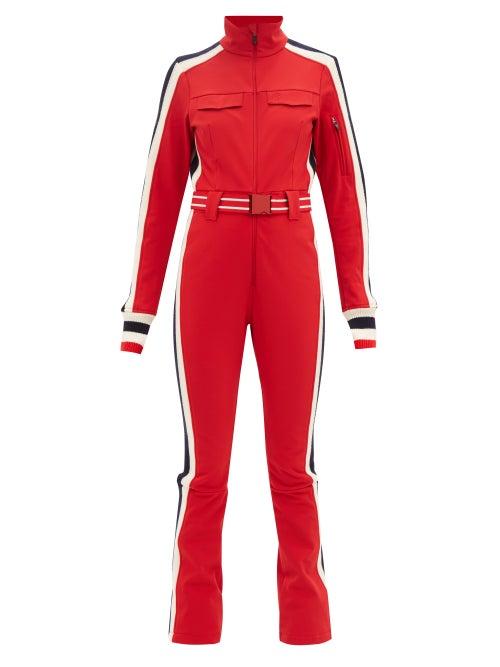 Perfect Moment - Crystal Softshell Ski Suit - Womens - Red