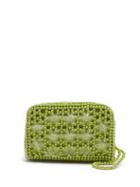 Matchesfashion.com Shrimps - Domenica Faux Pearl Embellished Clutch - Womens - Light Green