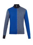 Paul Smith Contrast-panel Zip-through Wool Sweater
