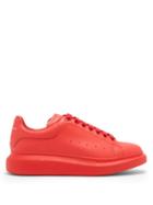 Matchesfashion.com Alexander Mcqueen - Raised Sole Low Top Leather Trainers - Mens - Red