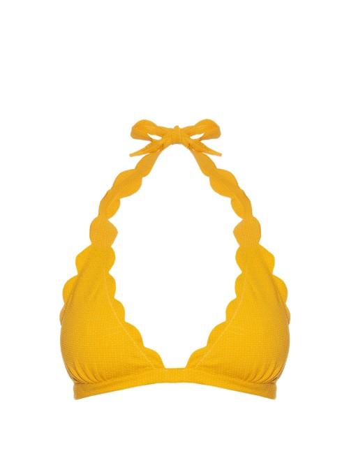 Marysia Swim Spring Scallop-edged Halterneck Bikini Top