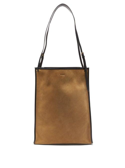 Ladies Bags Jil Sander - Suede Tote Bag - Womens - Black Tan