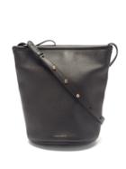 Matchesfashion.com Mansur Gavriel - Zip Bucket Medium Leather Shoulder Bag - Womens - Black