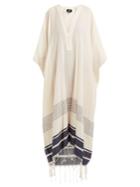 Su Mia Tasselled-hem Cotton-blend Kaftan