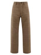 Matchesfashion.com Marni - Houndstooth Check Wool Trousers - Mens - Beige