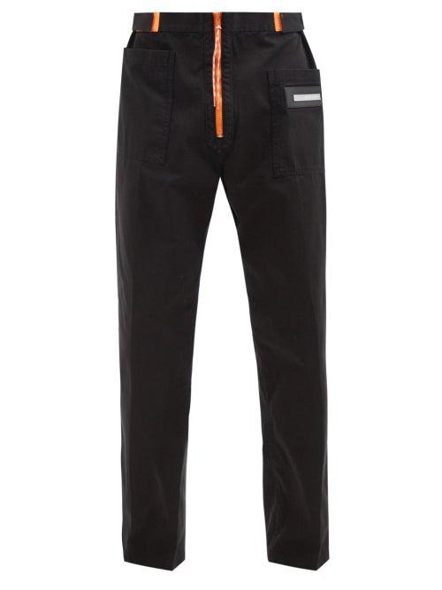 Aries - Walking Cotton-twill Trousers - Mens - Black