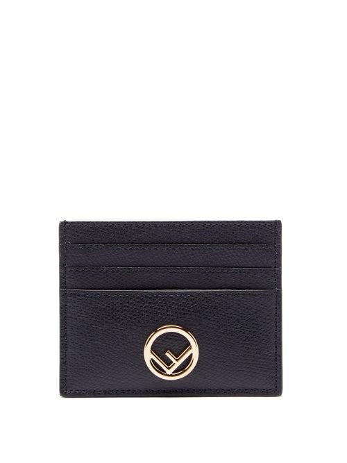 Matchesfashion.com Fendi - F Is Fendi Grained-leather Cardholder - Womens - Black