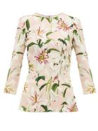 Matchesfashion.com Dolce & Gabbana - Lily Print Stretch Crepe Top - Womens - Pink Multi