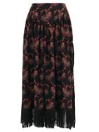Matchesfashion.com Paco Rabanne - Paisley-embroidered Tasselled Skirt - Womens - Black Print