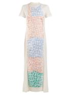 Matchesfashion.com Loewe - Crinkled Gingham Panel Dress - Womens - White Multi