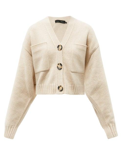 Ladies Rtw Proenza Schouler - Cropped Upcycled Cashmere-blend Cardigan - Womens - Beige