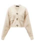 Ladies Rtw Proenza Schouler - Cropped Upcycled Cashmere-blend Cardigan - Womens - Beige