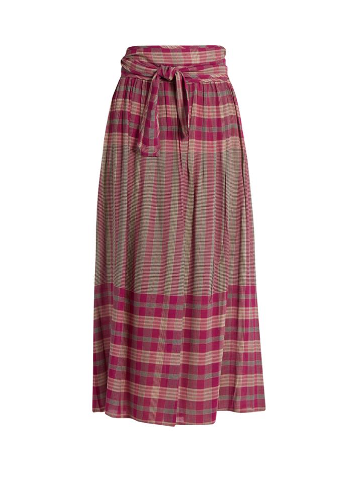 Apiece Apart La Elisa Tie-waist Plaid Skirt