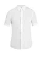 Alexander Mcqueen Short-sleeved Skeleton-jacquard Cotton Shirt