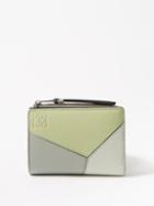 Loewe - Puzzle Leather Zip-around Wallet - Womens - Light Green