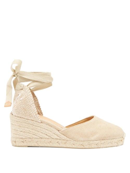 Castaer - Carina 60 Canvas & Jute Wedge Espadrilles - Womens - Beige