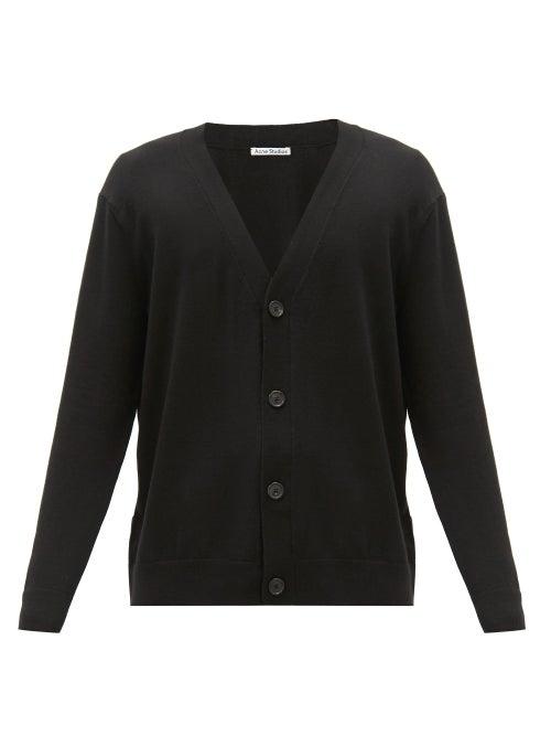 Matchesfashion.com Acne Studios - V-neck Button-through Wool-blend Cardigan - Mens - Black