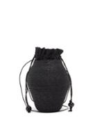 Matchesfashion.com Eliurpi - Drawstring-pouch Mini Straw Shoulder Bag - Womens - Black