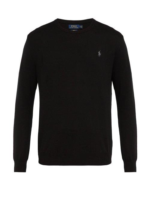 Matchesfashion.com Polo Ralph Lauren - Pima Cotton Knit Sweater - Mens - Black