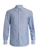 Brunello Cucinelli Button-down Collar Cotton And Linen-blend Shirt
