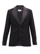 Matchesfashion.com Maison Margiela - Striped-lapel Linen-blend Blazer - Mens - Black