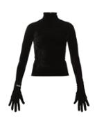 Matchesfashion.com Richard Quinn - High Neck Velvet Top - Womens - Black