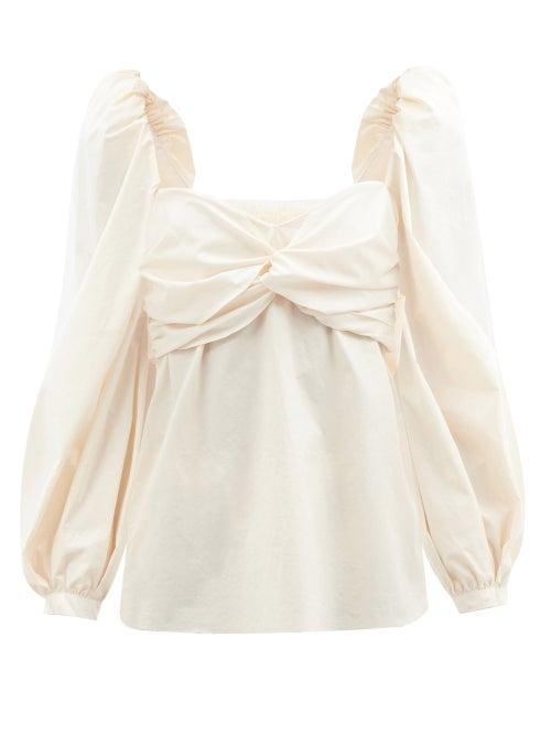 Johanna Ortiz - Love Me Like 70s Cotton-blend Poplin Blouse - Womens - Ivory