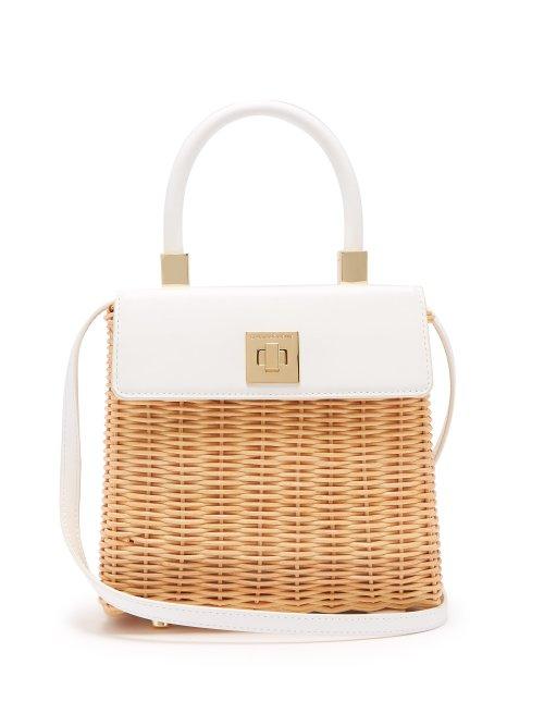 Matchesfashion.com Sparrows Weave - The Classic Wicker And Leather Cross Body Bag - Womens - White