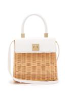 Matchesfashion.com Sparrows Weave - The Classic Wicker And Leather Cross Body Bag - Womens - White