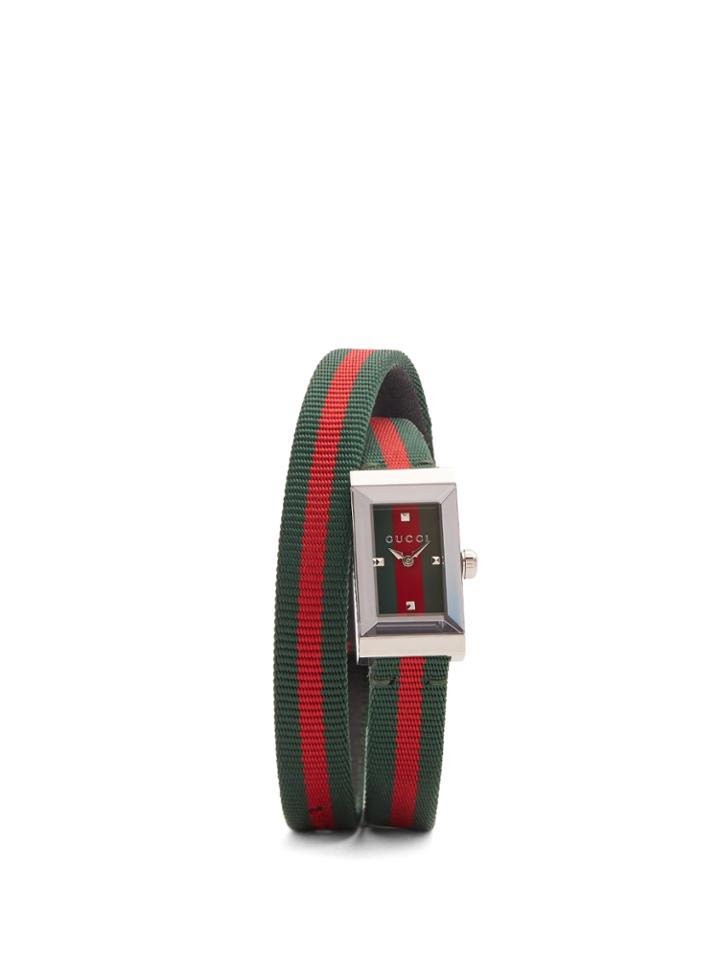 Gucci G-frame Stainless-steel And Canvas Watch