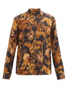 Matchesfashion.com Paul Smith - Floral-print Crepe Shirt - Mens - Navy