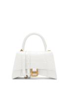 Balenciaga - Hourglass S Crocodile-effect Leather Bag - Womens - White