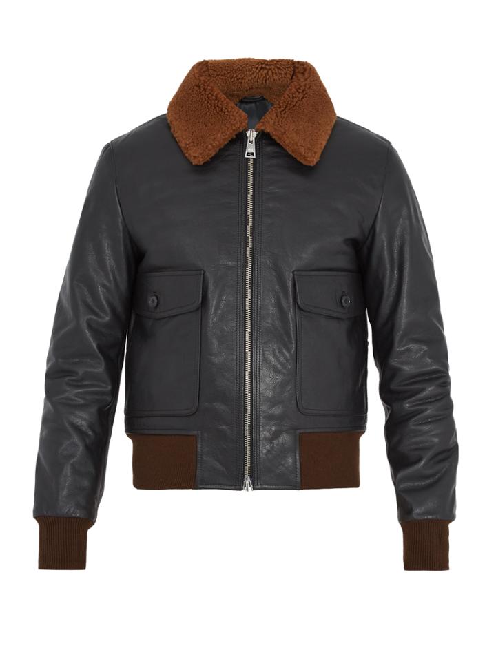 Ami Shearling Bomber Jacket
