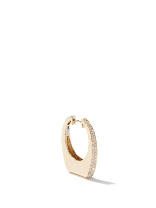 Rainbow K - Grace Diamond & 14kt Gold Single Earring - Womens - Gold Multi
