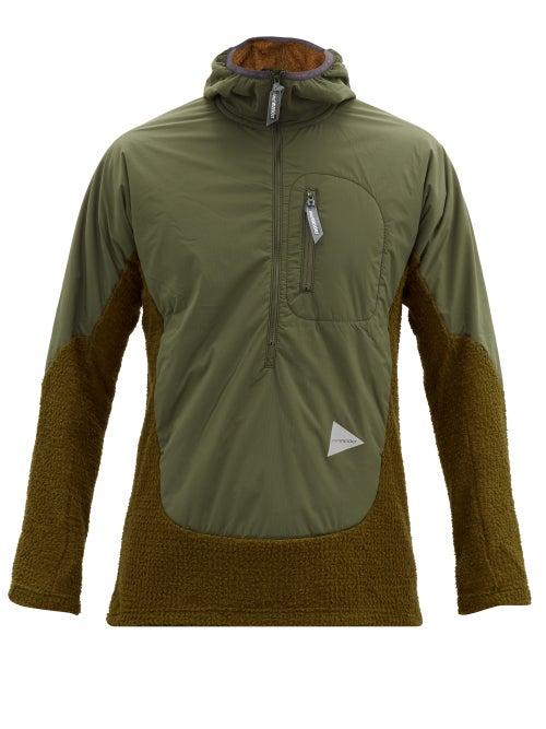 Matchesfashion.com And Wander - Panelled Technical Hooded Sweater - Mens - Green