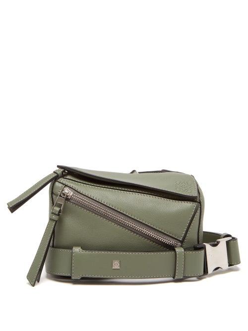 Loewe - Puzzle Mini Leather Cross-body Bag - Mens - Green