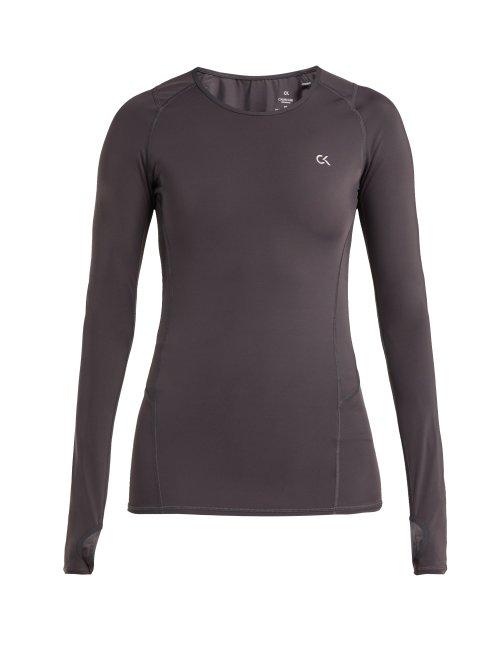 Matchesfashion.com Calvin Klein Performance - Compression Long Sleeved T Shirt - Womens - Dark Grey