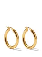 Jil Sander - Coated Sterling-silver Hoop Earrings - Womens - Gold