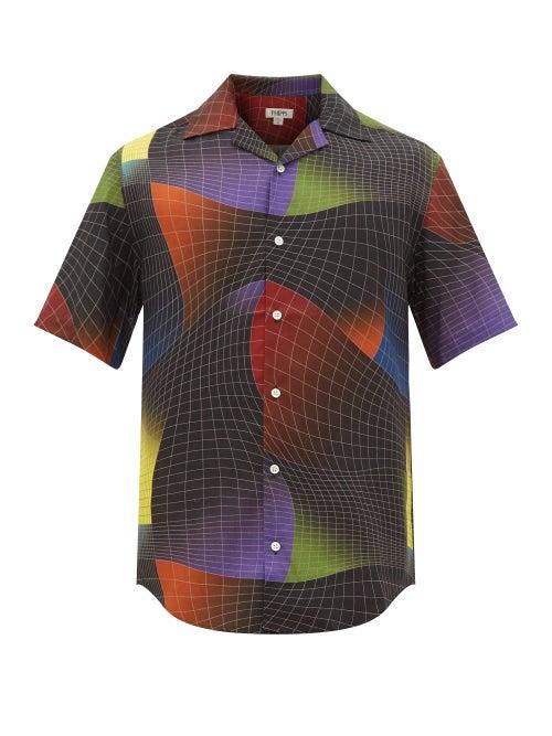 Matchesfashion.com Phipps - Abstract Print Tencel Shirt - Mens - Black Multi