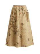 By Walid Hazy-jungle Print Cotton-canvas Skirt