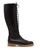Matchesfashion.com Gabriela Hearst - Juan Lace Up Knee High Leather Boots - Womens - Black