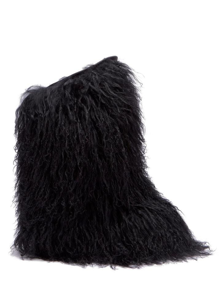 Saint Laurent Shearling And Leather Knee-high Moon Boots